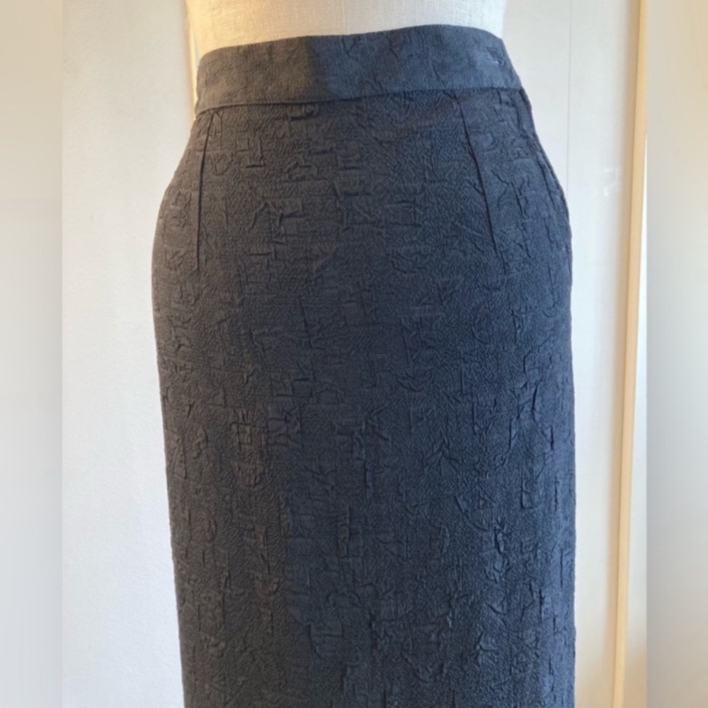 80s midi skirt made in France, dark black, Ann Taylor, labeled 4 but fits like 0 - Picture 11 of 14